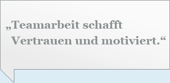 Teamarbeit schafft Vertrauen und motiviert